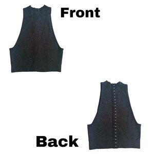 Victoria Secret Goth Dark Gray High Neck Sweater Sleeveless